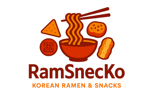 RamSnecKo를 이용하여 한국 라면과스넥을 의미하는 로고를 만들어줘